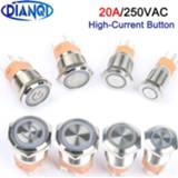 👉 Switch 16mm 19mm 22mm heavy duty 3-6V 12-24V 110-220V 10A high current waterproof control Momentary Latching push button