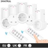 Afstandsbediening SMATRUL Wireless Remote Control Smart Socket EU UK French Plug Wall 433mhz Programmable Electrical Outlet Switch 220v 230v LED