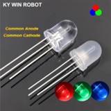 👉 Multicolor rood donkergroen blauw 10Pcs 4pin 10mm RGB Led Diode Light Lamp Tricolor Round Common Anode/Cathode Emitting Red Green Blue