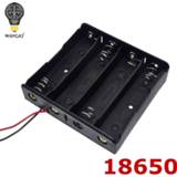 Powerbank zwart Power Bank 4 X 18650 Battery Li-ion 3.7V Clip holder Box Case Black With Wire Lead holders