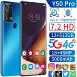 👉 Smartphone Global Version Y50 Pro 5G LET 7.2 inch HD 1440*3088 Full Display 18MP+48MP Camera 10-Core 12GB+512GB Mobile Phone