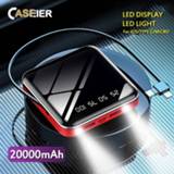 👉 Powerbank CASEIER 20000mAh Power Bank Built in Cable For Xiaomi Samsung With Digital Display Mini 10000mAh Powered Type C Micro