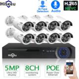 👉 Hiseeu H.265 8CH 5MP POE Security Camera System Kit AI Face Detection Audio Record IP Camera IR CCTV Video Surveillance NVR Set