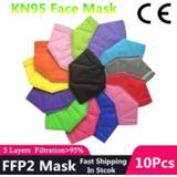 👉 Gezichtsmasker 10Pcs FFP2 Face Mask KN95 Facial Masks PM2.5 Filter 5-layers Mascarilla Mouth CE Anti dust mascarillas FaceMask