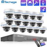 👉 Dome IP camera H.265 16CH 5MP POE NVR Kit CCTV System Vandalproof Indoor Audio Record P2P Video Security Surveillance Set