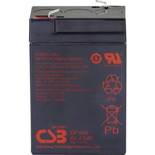 👉 Loodaccu CSB Battery GP 645 Standby USV 6 V 4.5 Ah Loodvlies (AGM) (b x h d) 70 107 48 mm Kabelschoen 4.8 mm, 6.35 Onderhoudsvrij, Geringe 4260030443550