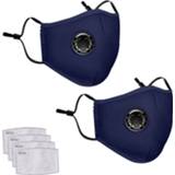 👉 Mondkapje blauw 2PCS Dark Blue Masks 4PC Filter Washable Reusable Mouth Mask Unisex Cotton Face Mascarilla Mondkapjes