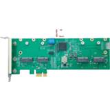 👉 F-connector DR2G41 adapter card four MiniPCIe and M.2 slots used in a PC with PCIe slot SMA connectors using as cable exit holes