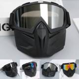 👉 Bike Motorcycle Goggles Glasses Eye Protector Removable Face Mask Adjustable