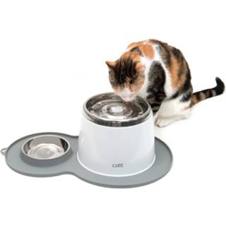 👉 Placemat RVS grijs Catit Peanut Inclusief Bakje 35 x 23 3 cm - Kattendrinkbak
