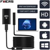 👉 Lens FUERS WIFI Endoscope Camera HD 720P 8mm Wireless Inspection Soft Cable Waterproof Borescope Android IOS Phone