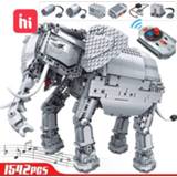 👉 Afstandsbediening kinderen Hipac 1542pcs Creative Building Blocks Technic RC Remote Control Elephant Animal Electric Bricks Toys for Children Kids