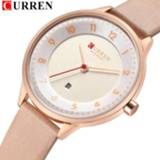 👉 Watch leather vrouwen Hot Selling Date Quartz Women's Ultra Thin Ladies Dress Wristwatch CURREN Simple Digital Female Clock Reloj Mujer