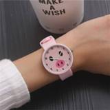 👉 Watch roze silicone kinderen jongens meisjes Cartoon Cute Pink Pig Childrens Watches Soft Safety Clock Fashion Kids Boy Girl Hour Waterproof Child Date XX3055