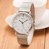 👉 Watch steel zilver vrouwen 2020 New Famous Brand Silver Casual Geneva Quartz Women Metal Mesh Stainless Dress Watches Relogio Feminino Clock