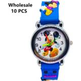 👉 Watch silicone kinderen jongens meisjes (Wholesale 10 Pcs) Cartoon Kids Quartz Watches Children Boys Girls Clock Strap Crystal Bracelet Wristwatch