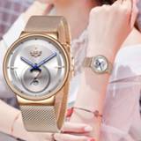👉 Dress rose goud vrouwen 2020 Classic Women Gold Top Brand Luxury Laides Business Fashion Casual Waterproof Watches Quartz Calendar Wristwatch