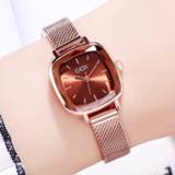 👉 Armband rose goud small vrouwen Hot Gold Unique Bracelet Watches For Women Fashion Quartz Classic Simple Minimalism Design Casual Dress Wristwatch