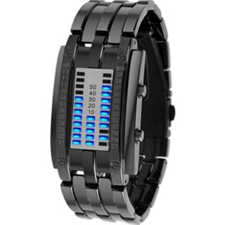 👉 Watch steel Men'S Creative Binary Led 17mm Wide Waterproof Luminous Calendar Band Fashion