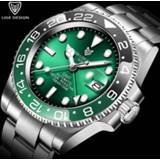 👉 Watch steel 2020 New Sports Mechanical Wristwatch Stainless 100ATM Waterproof Diving GMT LIGE Top Brand Men Watches Reloj Hombre