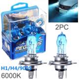 👉 Hoofdlamp wit Super Bright White Halogen Bulb 2PCS H1/H4/9005 12V 100W 6000K Car HOD Xenon Lamp Auto Front Headlight for Cars New