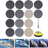 👉 Hoofdlamp foam 3 Inch 180 PCS Car Headlight Repair polishing Sandpaper kit Wet Dry Sander Sheets with Backing Pad Soft Buffering