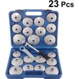 👉 Make-up remover blauw aluminium alloy 23 PCS/Set Durable Car Auto Cup Oil Filter Wrenches Removers Wrench (Blue)