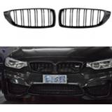 👉 Grill zwart Car Front Kidney Grilles Replacement Gloss Black for BMW F32 F33 F36 428I 435I M3 M4 Type