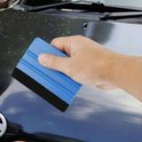 👉 Make-up remover vinyl carbon fiber Auto Styling Window Ice Cleaning Wash Car Scraper With Felt Squeegee Tool Film Wrapping Accessories