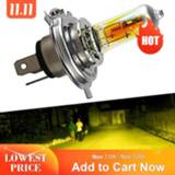 👉 Hoofdlamp geel 1pc 12V H4 55W Lights Halogen Bulb Yellow Fog High Headlight 60/55W auto Head Power Light Lamp P43T parking Source Car H5W1