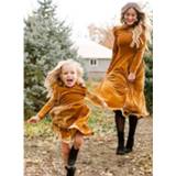 👉 Dress New Autumn Mom and Daughter Solid Long Sleeve Mother Dresses Family matching outfits look Mommy me clothes