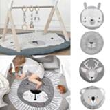 👉 Carpet baby's kinderen 37.4inch Soft Round Cartoon Animal Non-Slip Baby Play Mat Infant Creeping Toddler Crawling Kids Playing Games Pad Rug