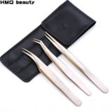 👉 Tweezer HMQ Beauty High Quality New Style Premium Eyelashes Tweezers Hand anti-slip design Improve for 3D 6D Lashes Extensions