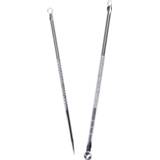 Make-up remover zilver 2Pcs Silver Blackhead Comedone Acne Pimple Blemish Extractor Stainless Needles Remove Tools Face Skin Care Pore Cleaner