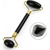 👉 Massager zwart Black Jade Roller Face Massage Double Heads Eyes Natural Beauty Tool Stone Needle Relaxation Neck Thin Lift