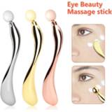 👉 Massager Mermaid Shape Metal Divided Scoop Eye Cream Applicator Massage Stick Anti Pouch Dark Circles Wrinkle Eyes Care