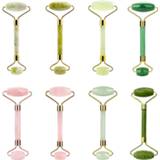 👉 Massager rose Natural Jade Roller Double Head Stone Quartz Slimming Lift Face Beauty Skin Care Tools Eye Facial Massage