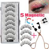 👉 Tweezer LEKOFO 4 Pairs Magnetic Eyelashes 6D With 8PCS magnet lashes Natural curl faux cils magnetique mink eye tweezers