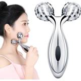 👉 Make-up remover 3D Roller Massager Facial Massage Handheld Y Shape Wrinkle Face Lift Full Body Relaxation 360 Rotate Beauty Tools