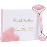 👉 Massager rose Crystal Roller Set Facial Massage Natural Jade Gua Sha Scraper Quartz Stone Face Lift Beauty Tool