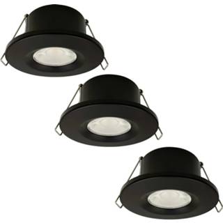 👉 Inbouwspot zwart aluminium a+ CE extra warm wit Set van 3 stuks Dimbare LED Venezia 6 Watt 2700K IP65 7439628389304