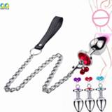 Deurbel steel vrouwen mannen Bestco Stainless Leash Chain Anal Plug with Bells Stimulate Butt Massage SM Adult Erotic G-Spot Sex Toys for Women/Man