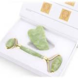 👉 Natural Jade Roller Thin Face Massager Lifting Tools Slim Facial Gua Sha Green Stone Anti-aging Wrinkle Skin Beauty Care Set Box