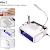 👉 Bitset mannen 4-IN-1 Mult Nail Machine Vacuum Cleaner Dust Collector With Light UV Lamp 30000RPM Handpiece Drill Manucure Bits Set