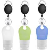 👉 Keychain silicone Leakproof Refillable Containers Squeezable Reusable Hand Sanitizer Empty Travel Bottles with Carriers