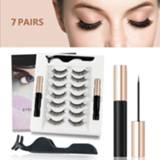 👉 Oogpotlood Magnetic Eyelashs Magnet Liquid Eyeliner& Lashes & Tweezer Set Waterproof Long Lasting Eyelash Extension7 Pairs