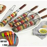 Barbecue grill steel Portable BBQ Grilling Basket Stainless Nonstick Tools Mesh for meat Hamburger