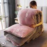 👉 Sofa baby's JUSTCHIC Winter Double-sided Thickened Snow Fleece Quilt Cover Cute Cartoon Baby Duvet Blanket AB Version