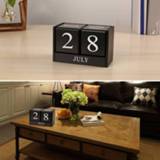 👉 Organizer Vintage Wooden Perpetual Desk Calendar Block Planner Permanent Desktop DIY Agenda AC889