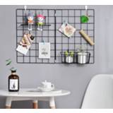 👉 Postkaart Ins Nordic Home Wall Art Decoration Iron Grid Decor Photo Frame Postcards DIY Mesh Display Storage Rack Holder Shelf Organizer